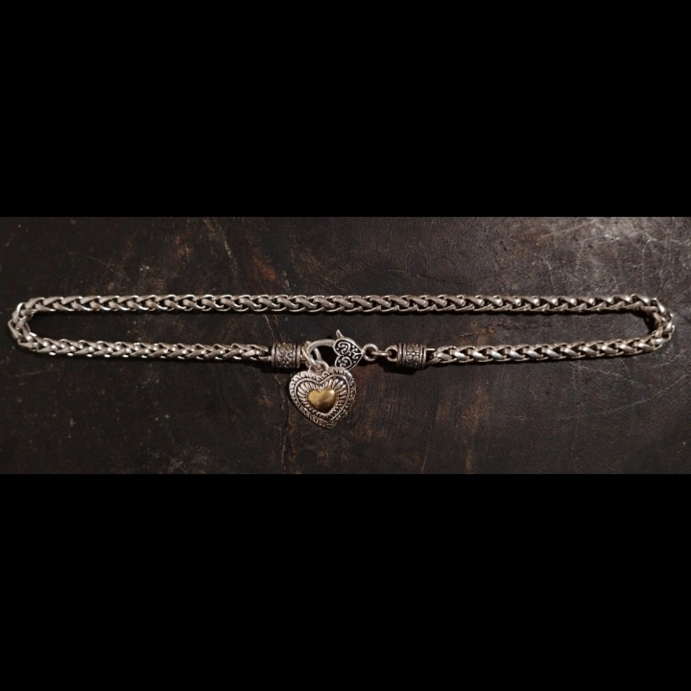 Brighton Silver and Gold Tone Heart Necklace